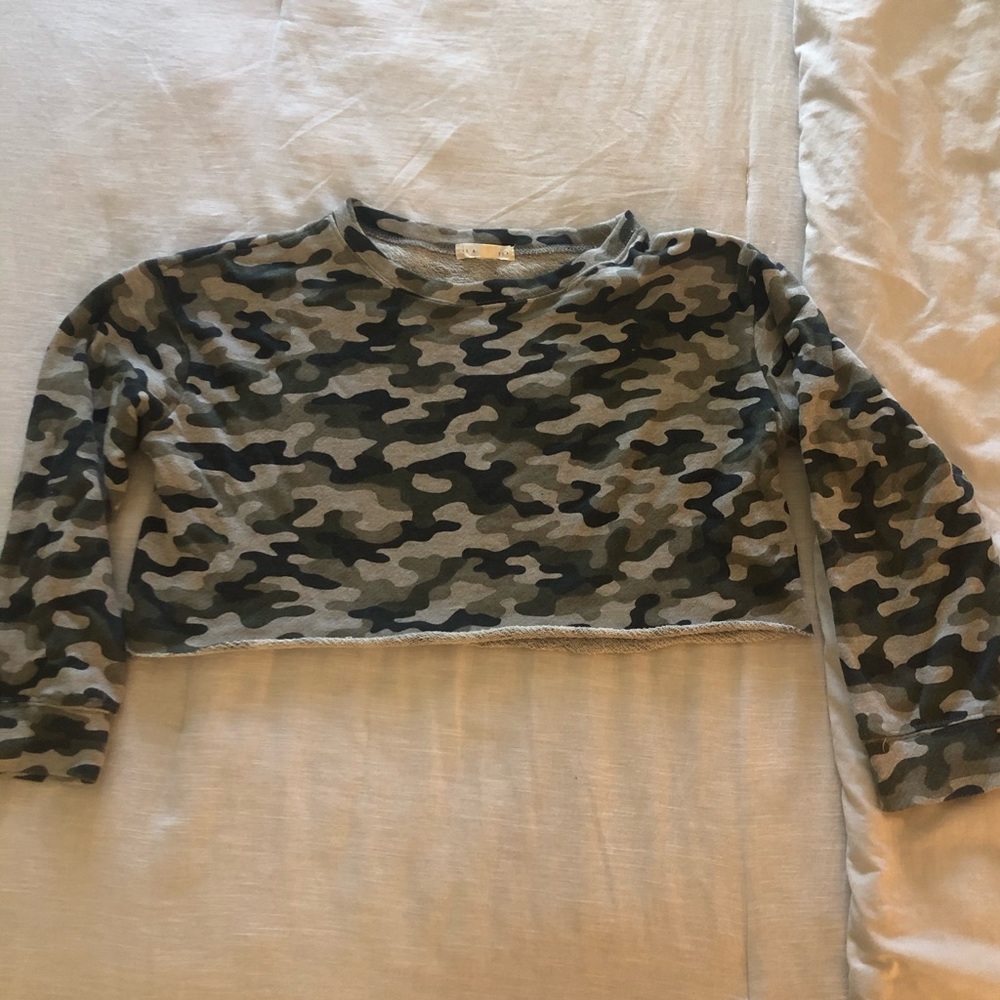 LA HEARTS camo crop sweatshirt S